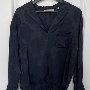 Vince costal blue floral blouse xs preloved